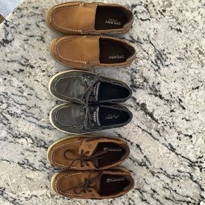 Lot of three pairs of Sperry leather shoes-size 2 little boys